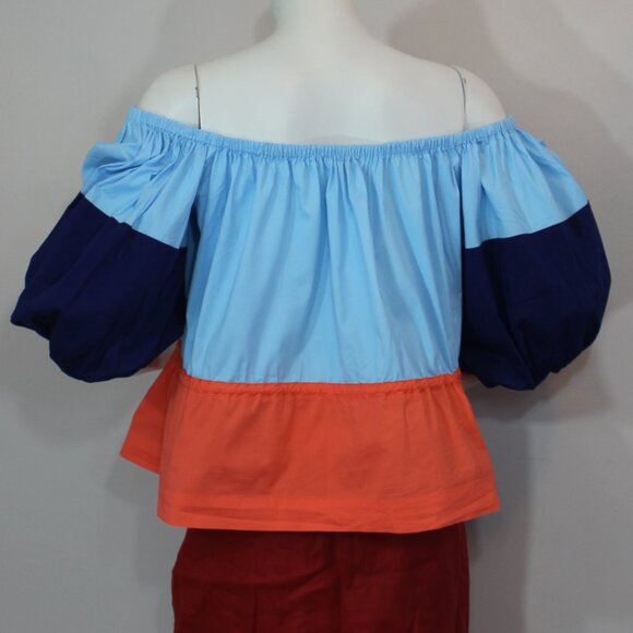 Staud Juliet Off Shoulder Top in Multicolor Cotton size Medium /Large - Picture 2 of 8
